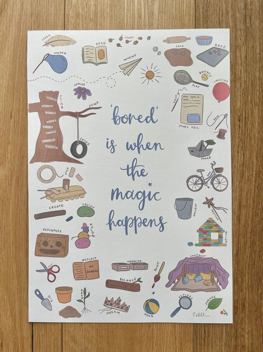 Bored Is When the Magic Happens – Creative Spark Poster