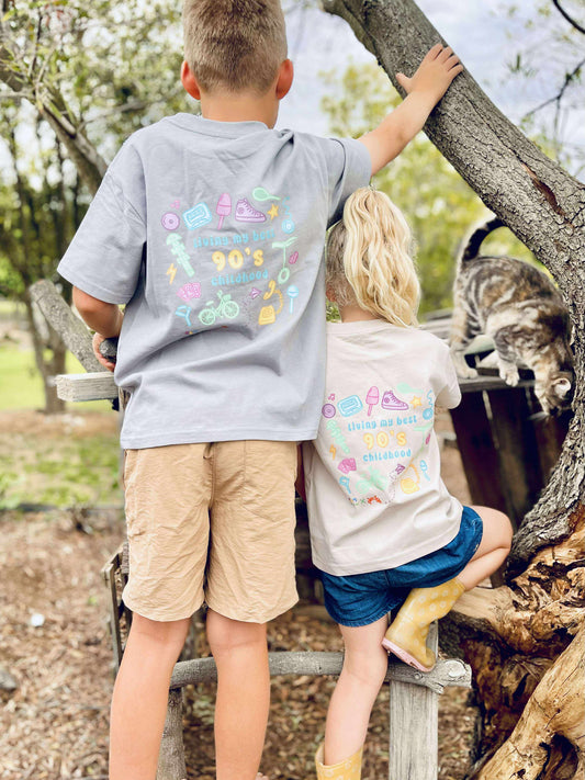 Living My Best 90s Childhood Tee – ELM Kids & Co. x The Phone Pledge (Sizes 2–12)